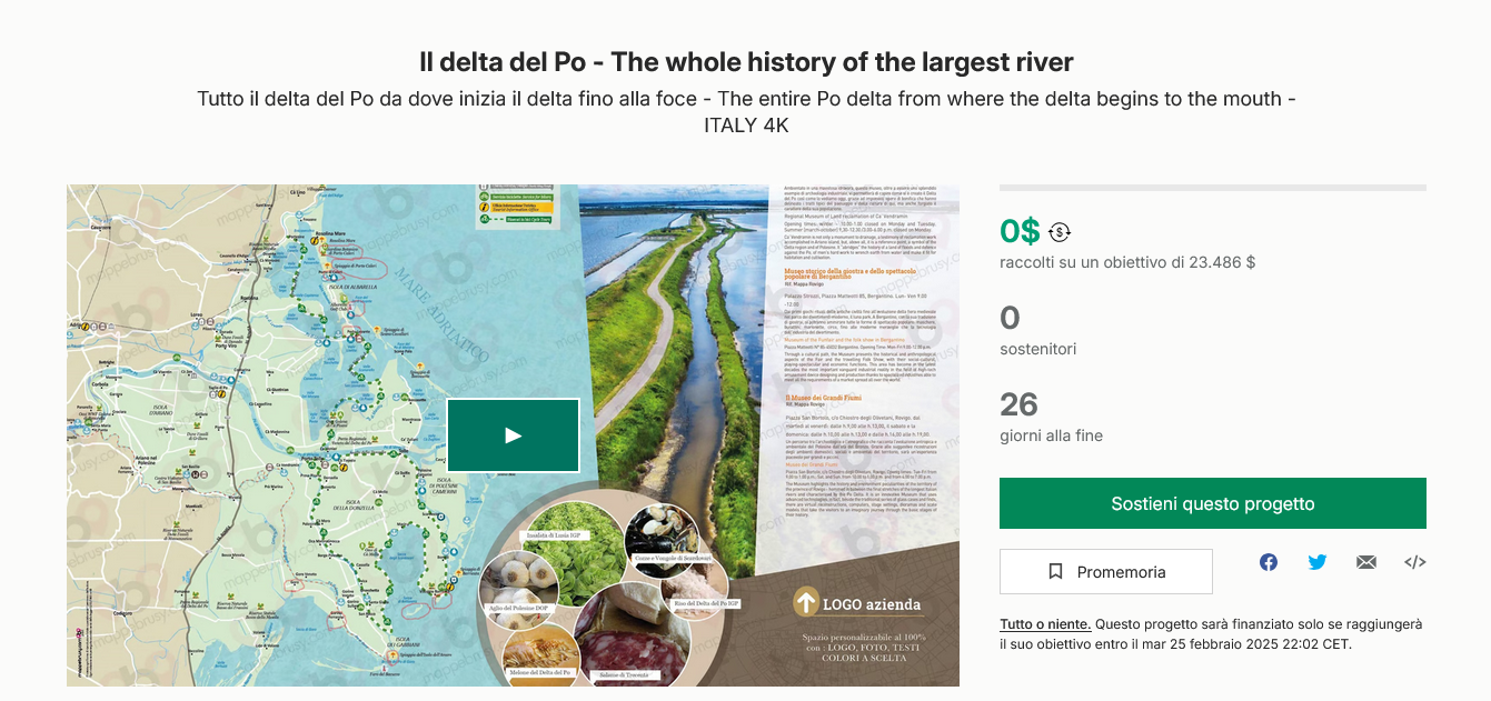 raccolta fondi per il film Il delta del Po
